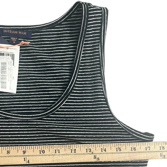 Skies are Blue Womens SZ M Front Twist Stripe Jersey Sleeveless Dress NEW - Picture 7 of 11
